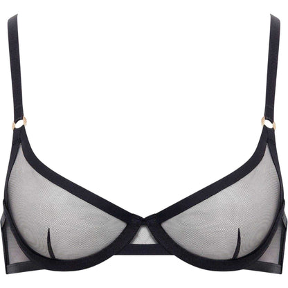 Black - Front - Bluebella Womens-Ladies Mesh Bra