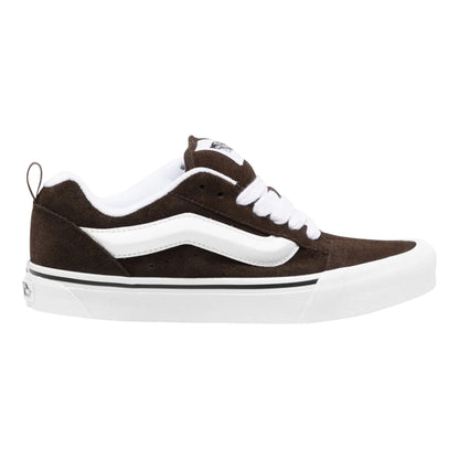 Brown - Front - Vans Womens-Ladies Knu Skool Suede Trainers