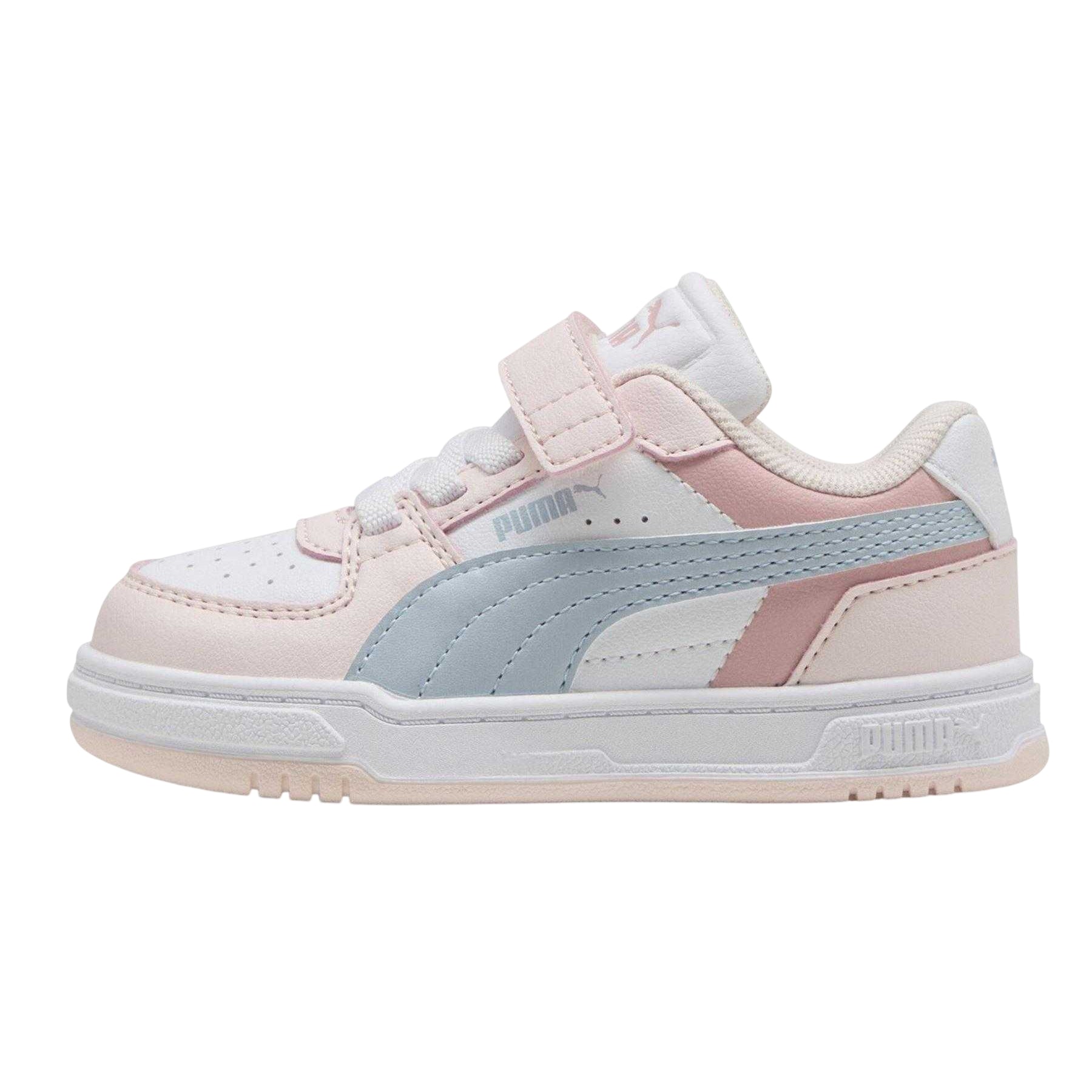 Blue-Blush Pink-White-Blue - Back - Puma Childrens-Kids Caven III Trainers