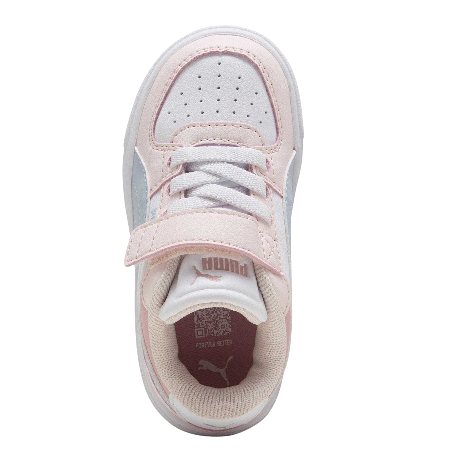 Blue-Blush Pink-White-Blue - Side - Puma Childrens-Kids Caven III Trainers