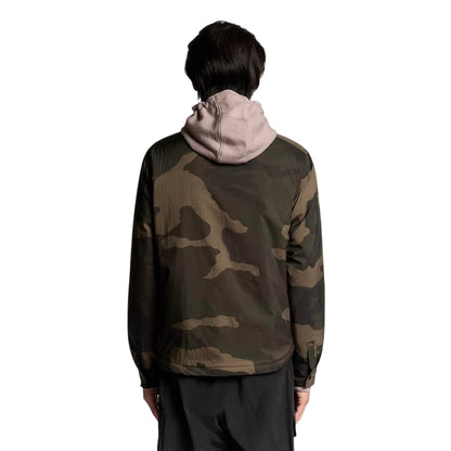 Olive - Back - Lyle & Scott Mens Camo Cotton Overshirt