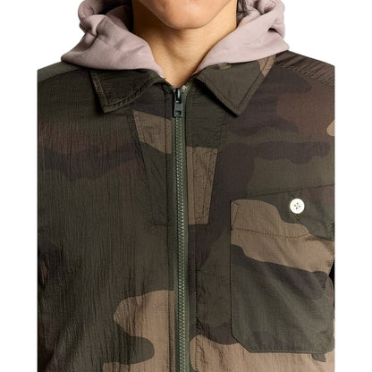 Olive - Side - Lyle & Scott Mens Camo Cotton Overshirt