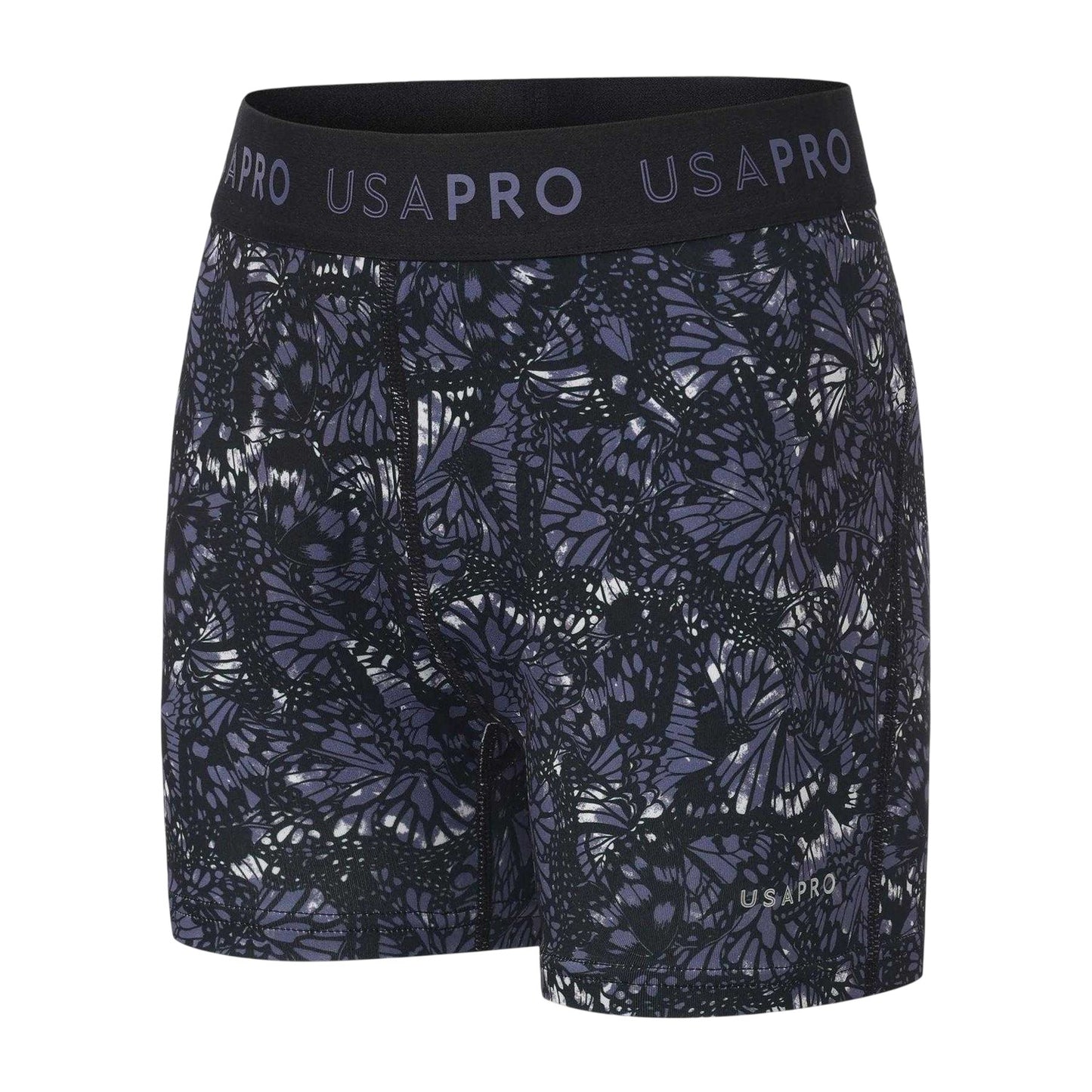 Black - Side - USA Pro Girls Butterflies Shorts