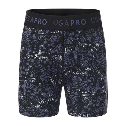 Black - Front - USA Pro Girls Butterflies Shorts