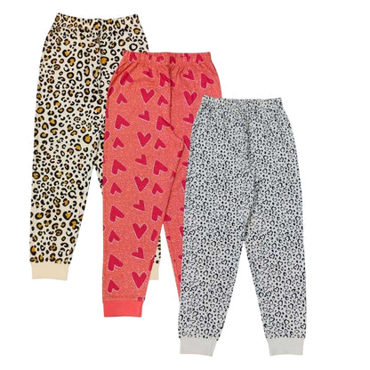 Multicoloured - Lifestyle - Star Childrens-Kids Leopard Print Long-Sleeved Long Pyjama Set (Pack of 3)