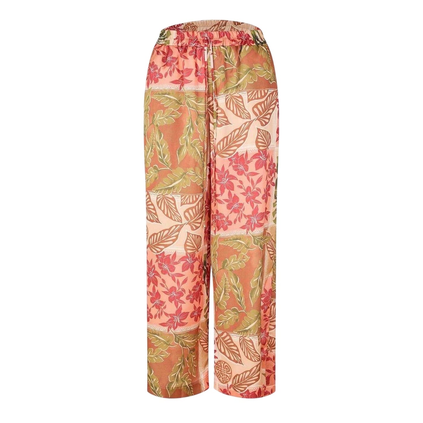 Multicoloured - Front - Biba Womens-Ladies Patchwork Wide Leg Trousers