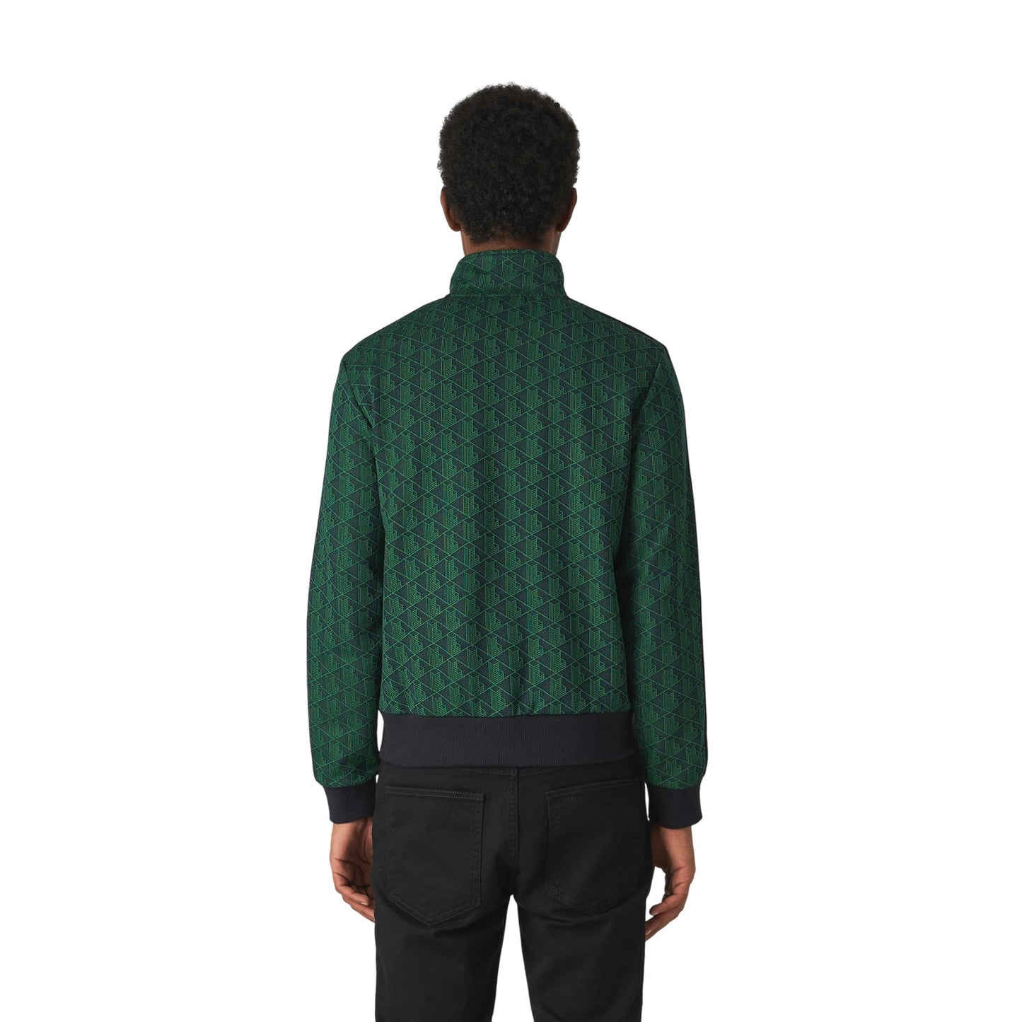 Blue-Green - Back - Lacoste Mens Paris All-Over Print Full Zip Tracksuit Top