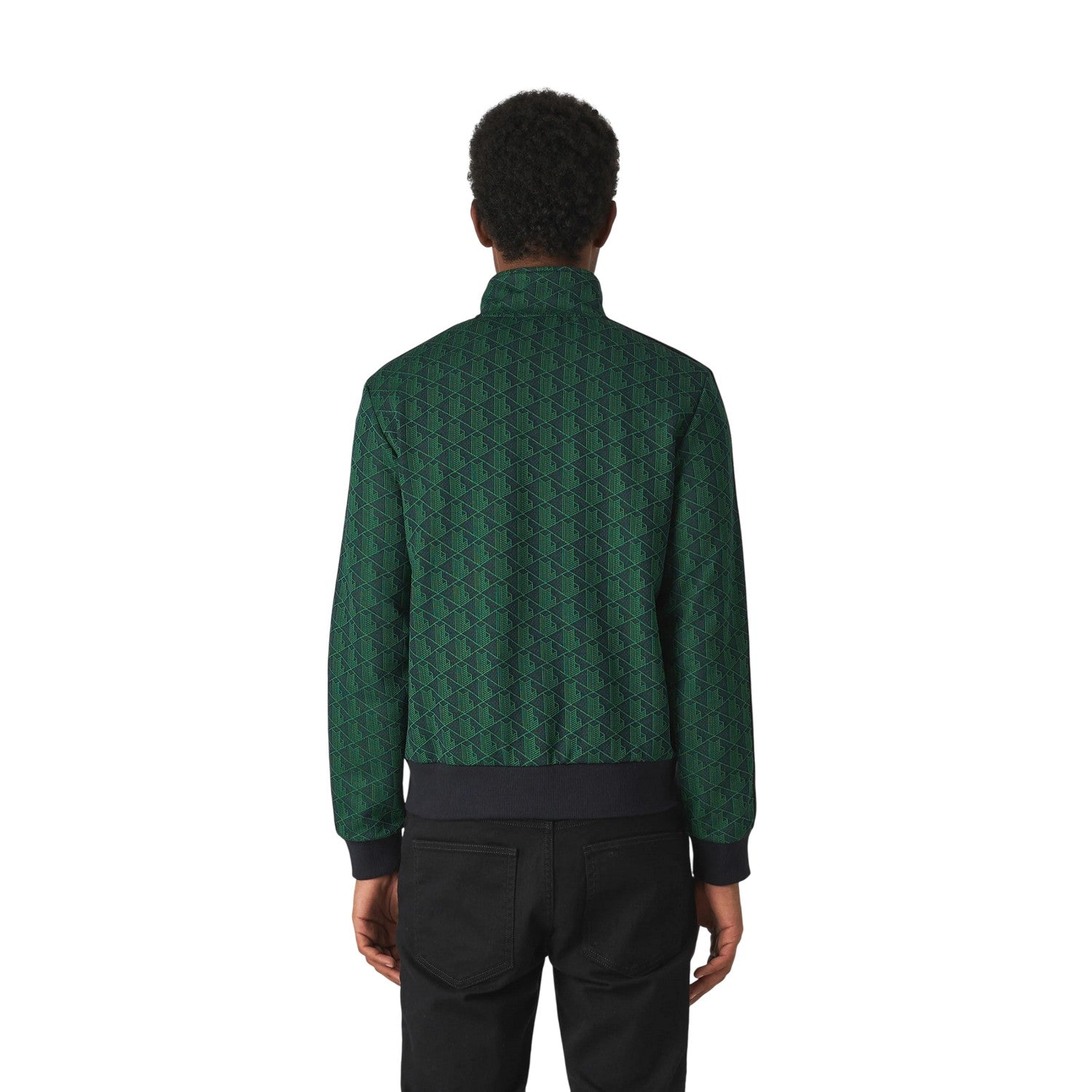 Blue-Green - Back - Lacoste Mens Paris All-Over Print Full Zip Tracksuit Top
