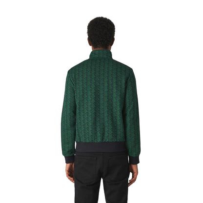 Blue-Green - Back - Lacoste Mens Paris All-Over Print Full Zip Tracksuit Top