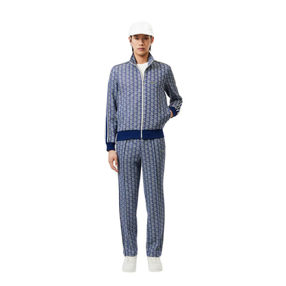 Methyl Blue-White - Lifestyle - Lacoste Mens Paris All-Over Print Full Zip Tracksuit Top