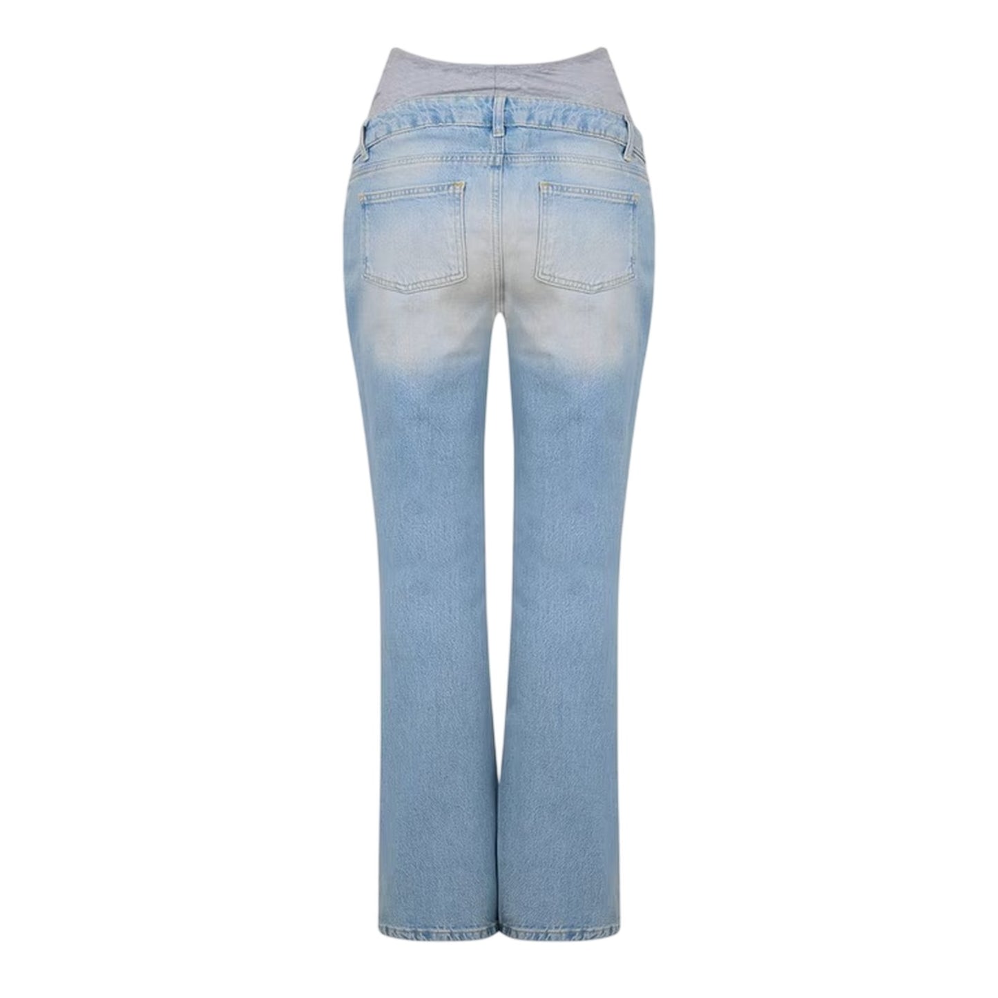 Light Denim Blue - Back - Mamalicious Womens-Ladies 5 Pockets Maternity Jeans