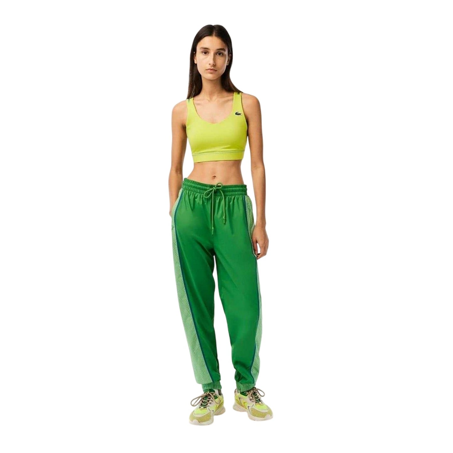 Tarragon - Lifestyle - Lacoste Womens-Ladies Elasticated Colour Block Slim Tracksuit Bottoms