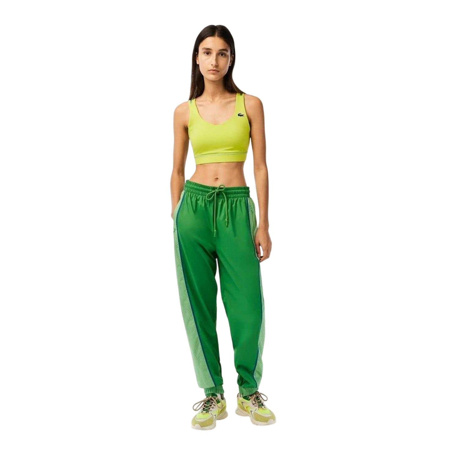 Tarragon - Lifestyle - Lacoste Womens-Ladies Elasticated Colour Block Slim Tracksuit Bottoms