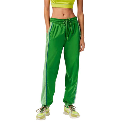 Tarragon - Front - Lacoste Womens-Ladies Elasticated Colour Block Slim Tracksuit Bottoms