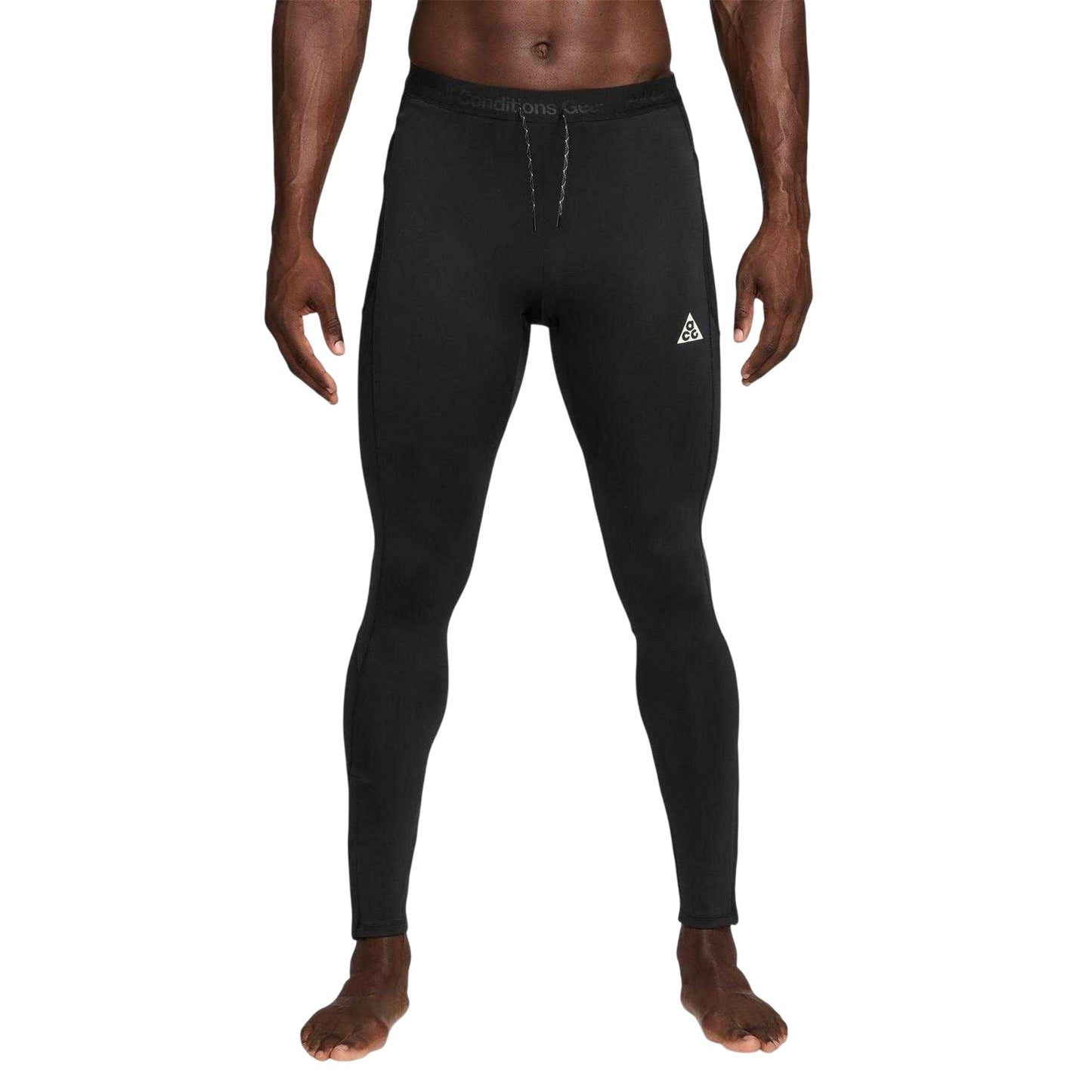 Black-White - Front - Nike Mens ACG Performance Running Tights
