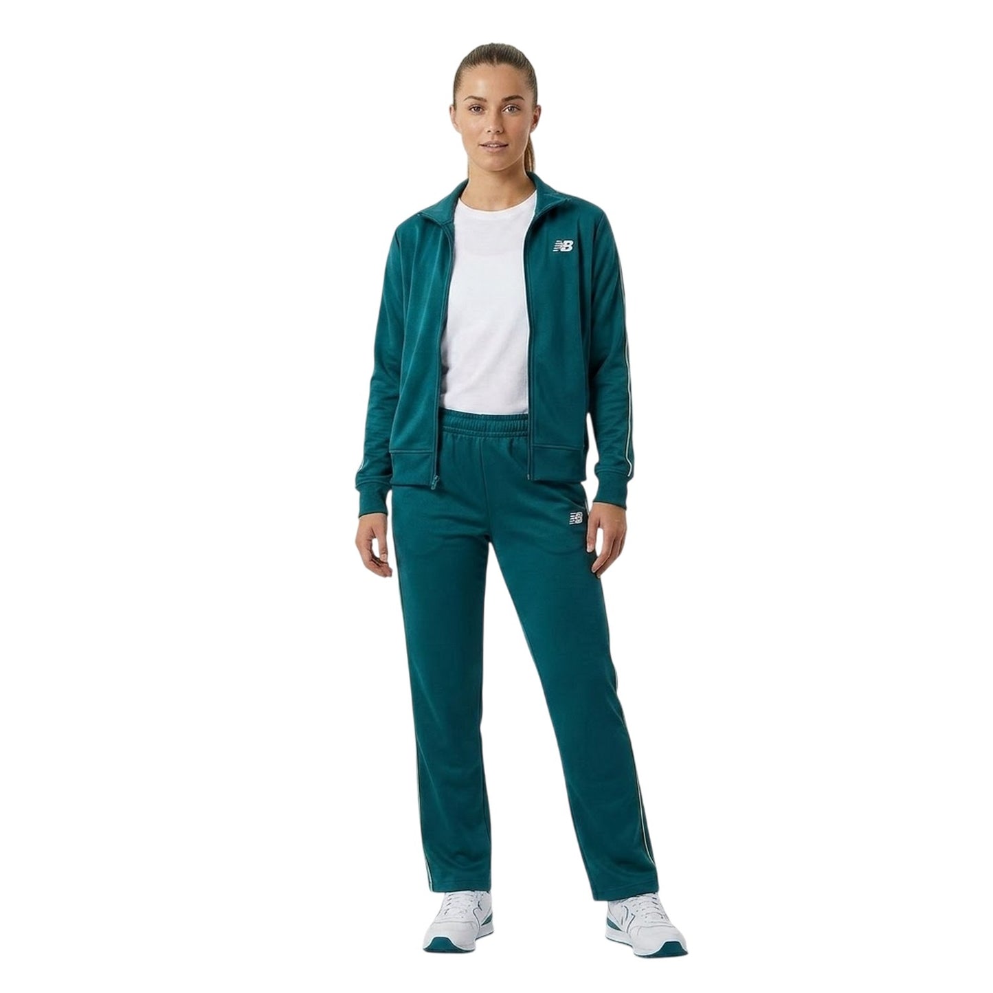 Navy - Lifestyle - New Balance Womens-Ladies Fleece Logo Joggers