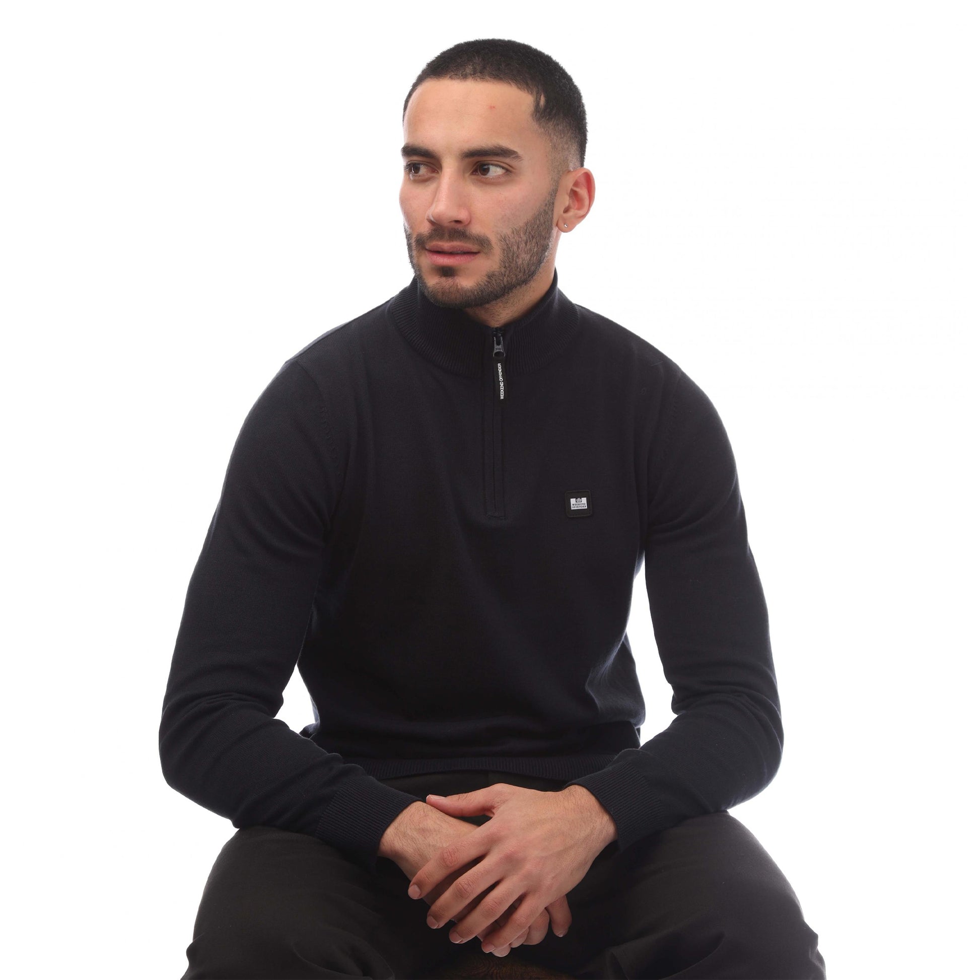 Navy - Lifestyle - Weekend Offender Mens Paraguay Quarter Zip Sweatshirt
