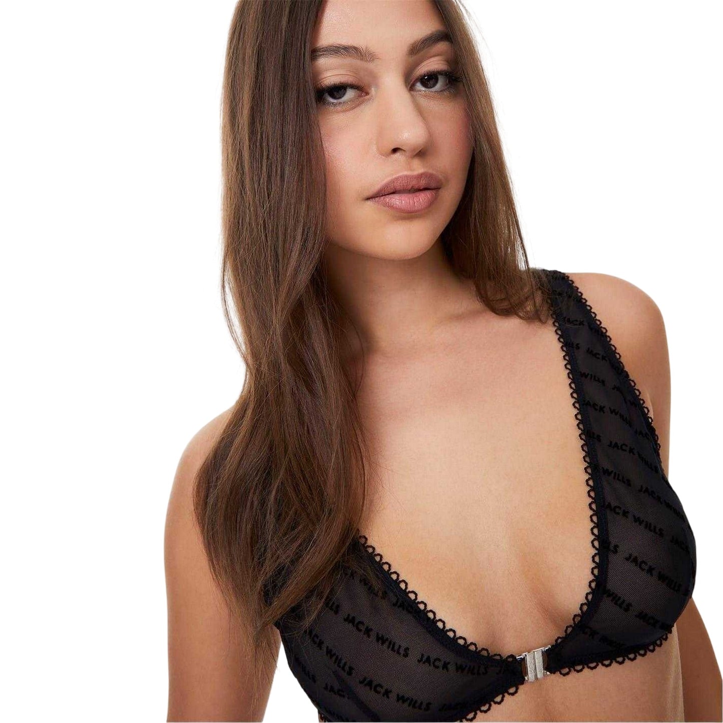 Black - Side - Jack Wills Womens-Ladies Phoebe Nylon Bralette