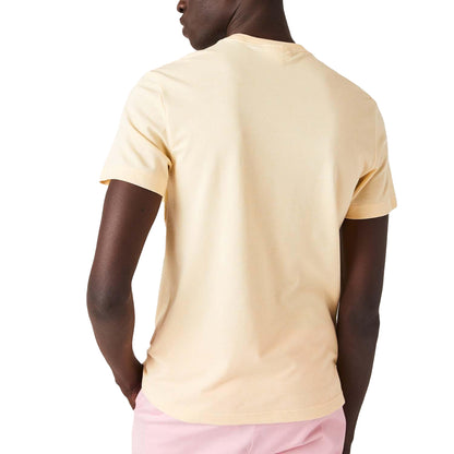 Yellow - Back - Lacoste Mens Crocodile Print Crew Neck T-Shirt