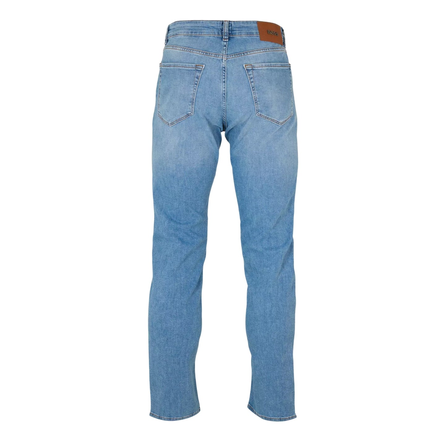 Medium Blue - Back - Boss Mens Maine Denim Tapered Leg Slim Jeans
