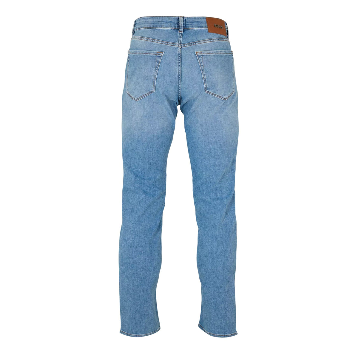 Medium Blue - Back - Boss Mens Maine Denim Tapered Leg Slim Jeans