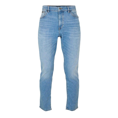 Medium Blue - Front - Boss Mens Maine Denim Tapered Leg Slim Jeans