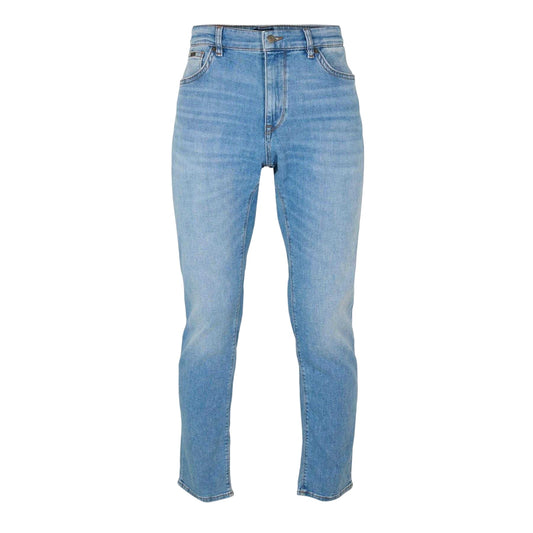 Medium Blue - Front - Boss Mens Maine Denim Tapered Leg Slim Jeans