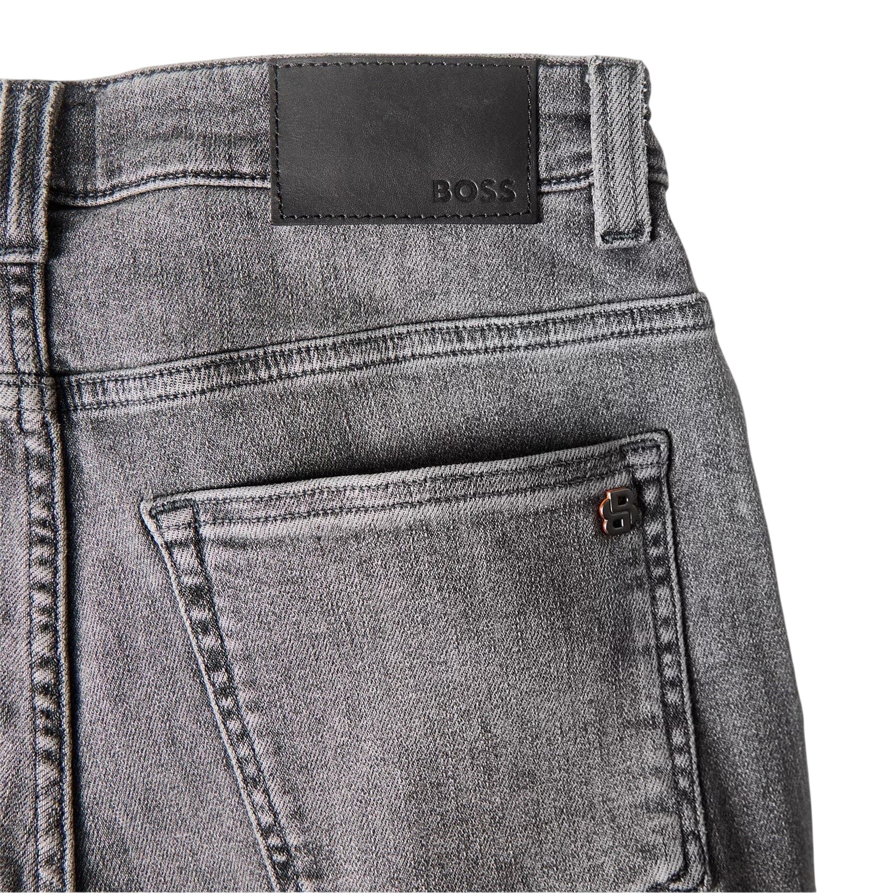 Medium Grey - Side - Boss Mens Delaware Denim Mid Rise Slim Jeans