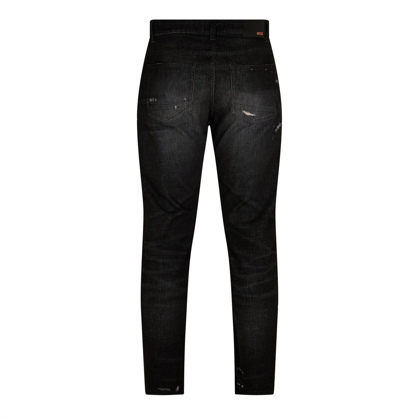 Charcoal - Back - Boss Mens Delaware Distressed Slim Jeans