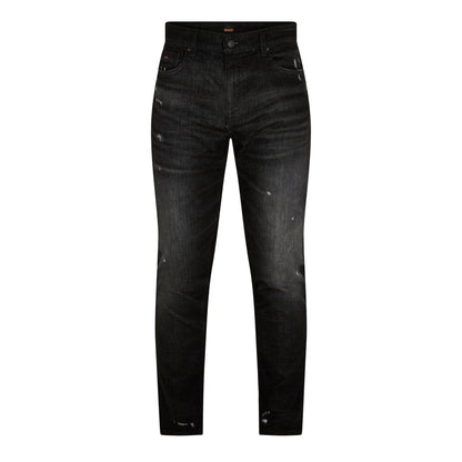 Charcoal - Front - Boss Mens Delaware Distressed Slim Jeans