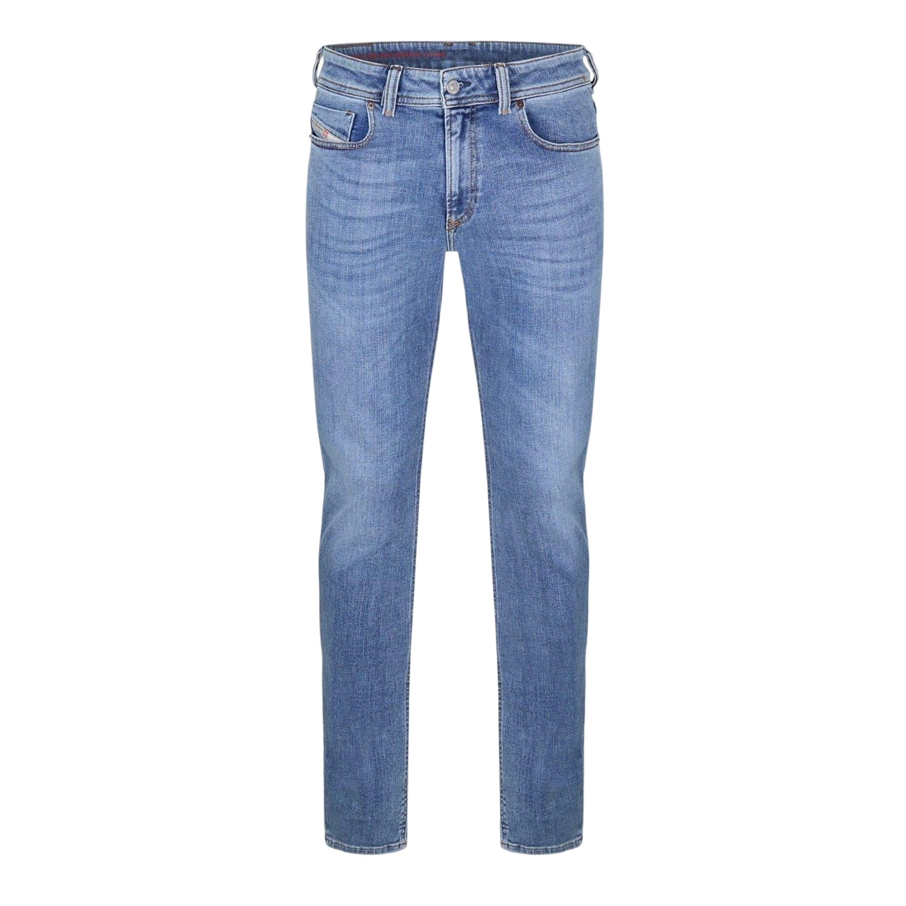 Light Blue - Front - Diesel Mens Sleenker Organic Cotton Skinny Jeans