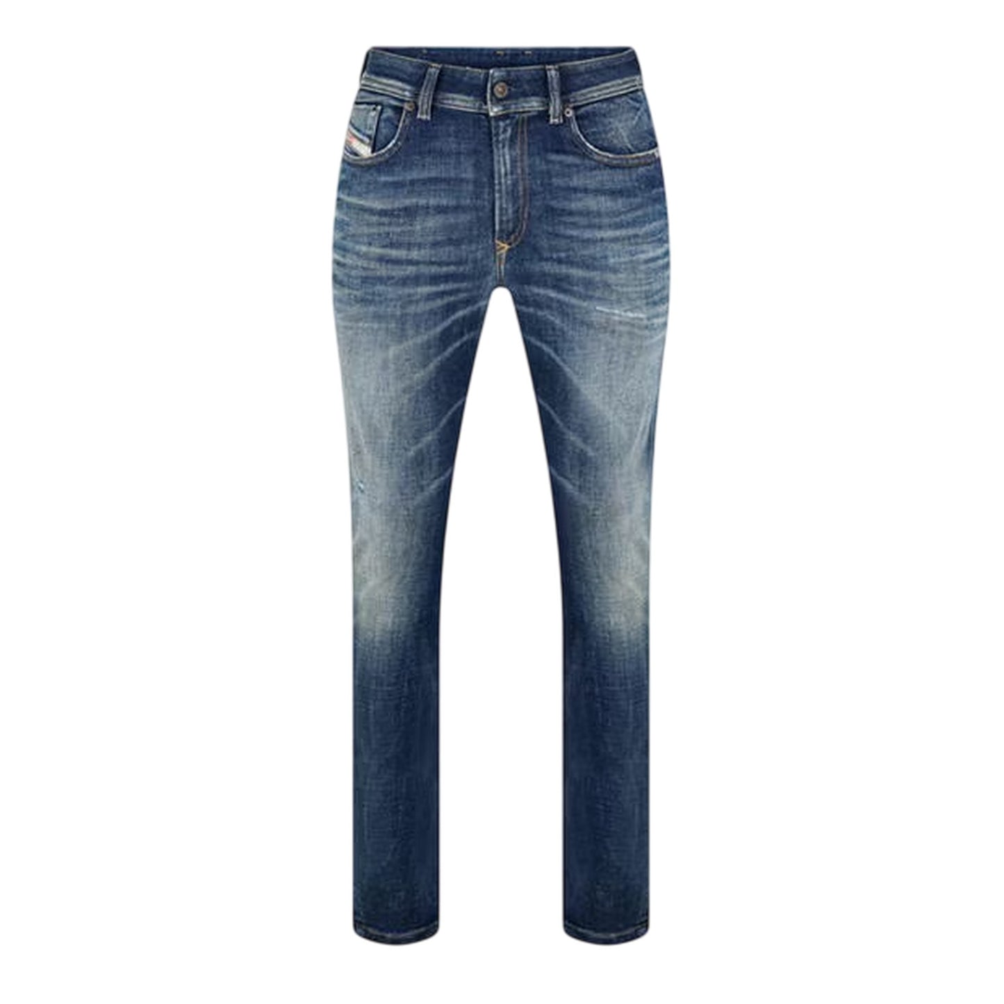 Medium Blue - Front - Diesel Mens Sleenker Organic Cotton Skinny Jeans