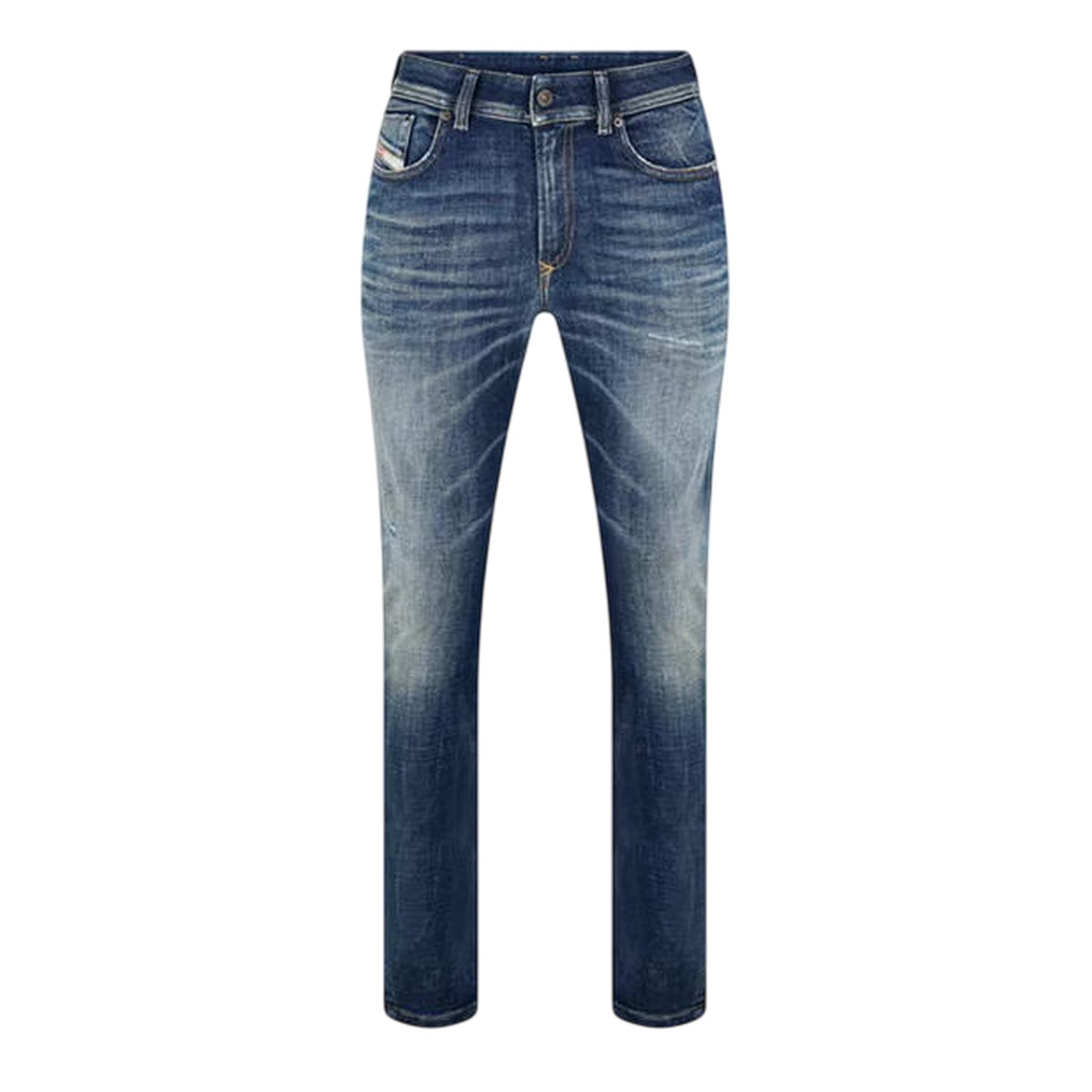 Medium Blue - Front - Diesel Mens Sleenker Organic Cotton Skinny Jeans
