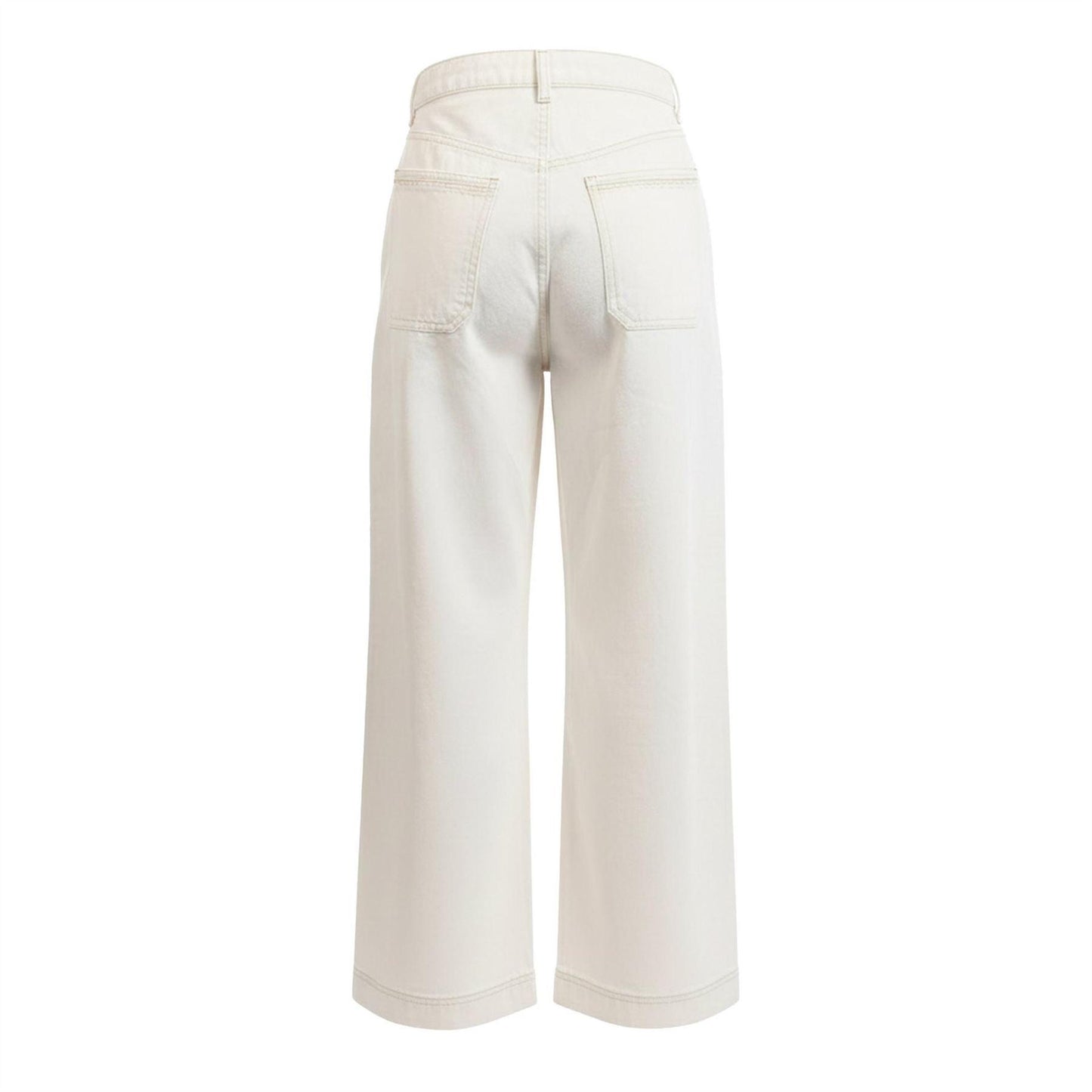 Natural - Back - Boss Womens-Ladies Marlene Cotton Wide Leg Jeans