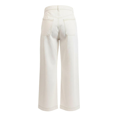 Natural - Back - Boss Womens-Ladies Marlene Cotton Wide Leg Jeans