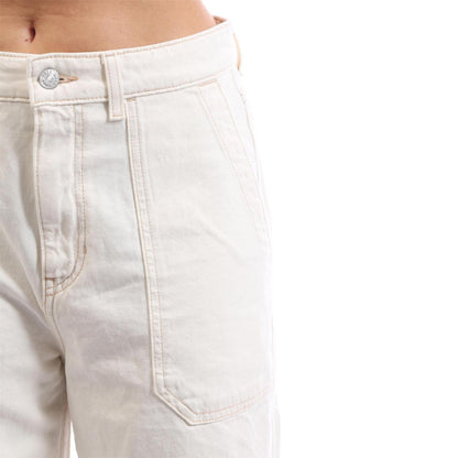Natural - Side - Boss Womens-Ladies Marlene Cotton Wide Leg Jeans