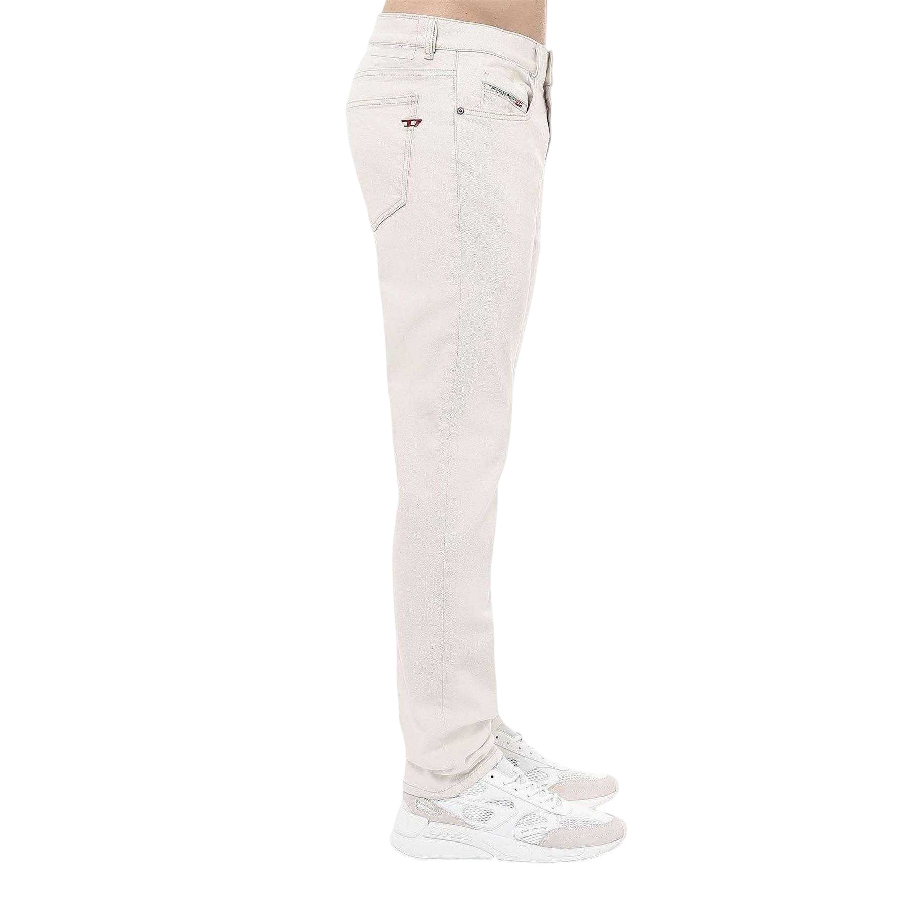 White - Side - Diesel Mens 2019 D-Strukt Denim Mid Rise Slim Jeans