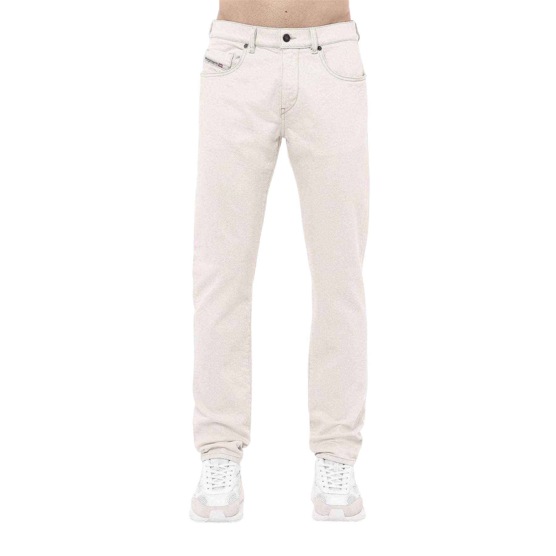 White - Lifestyle - Diesel Mens 2019 D-Strukt Denim Mid Rise Slim Jeans