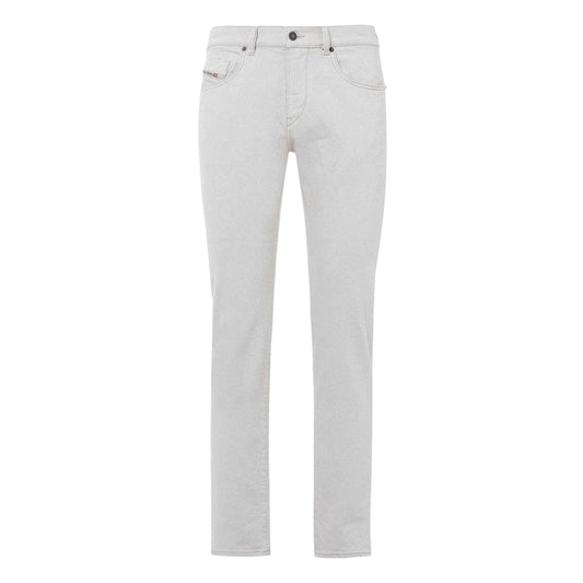 White - Front - Diesel Mens 2019 D-Strukt Denim Mid Rise Slim Jeans