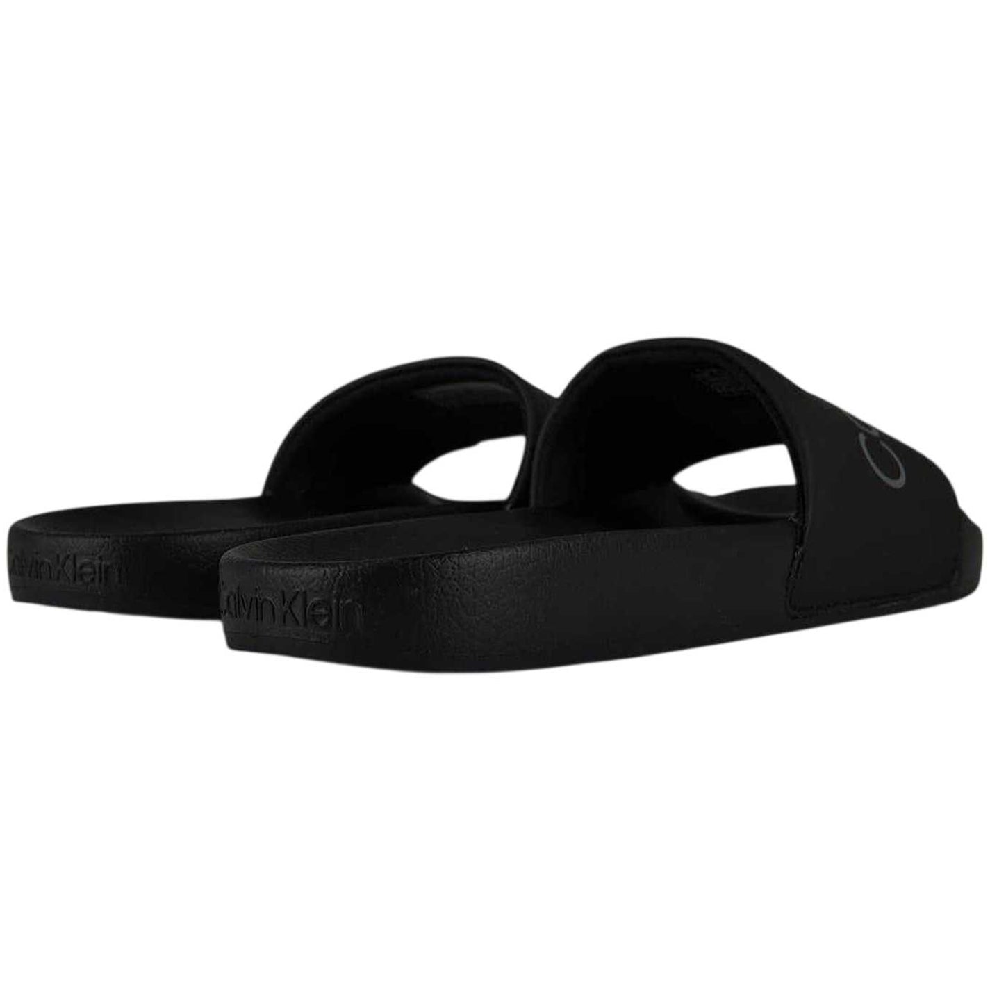 Black-Grey - Back - Calvin Klein Mens Flat Sliders