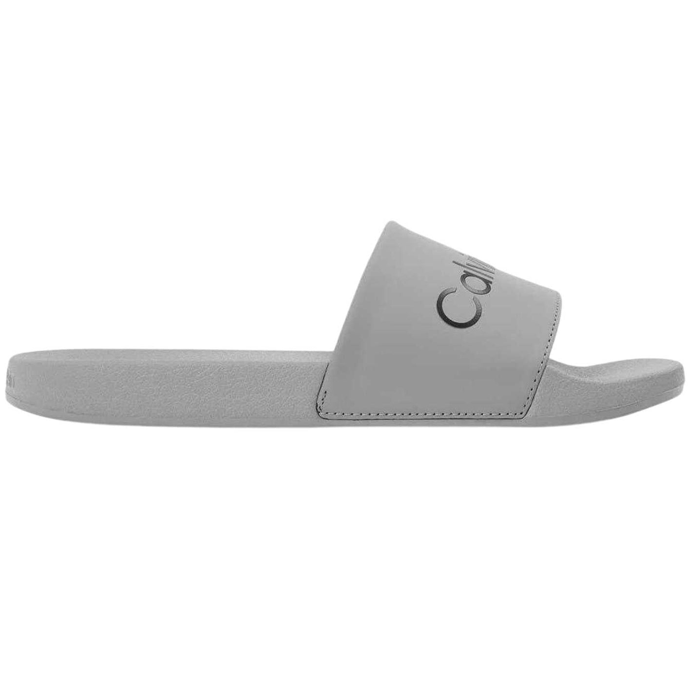 Grey-Black - Front - Calvin Klein Mens Flat Sliders