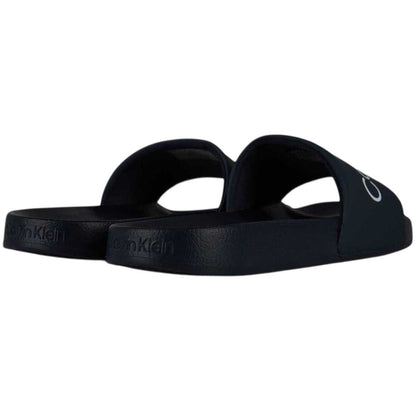 Navy-White - Back - Calvin Klein Mens Flat Sliders