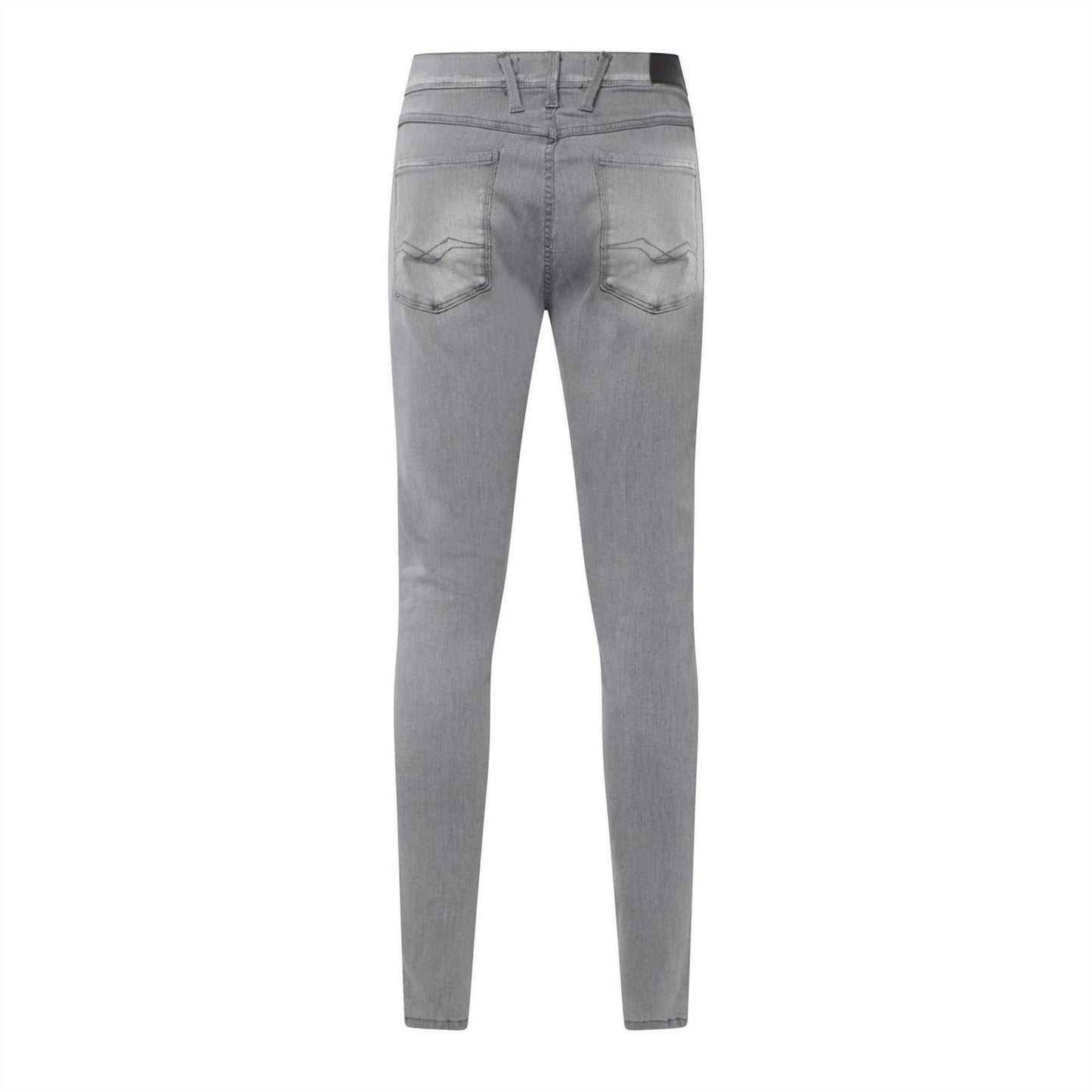 Grey - Back - Replay Mens Bronny Cotton Faded Slim Jeans