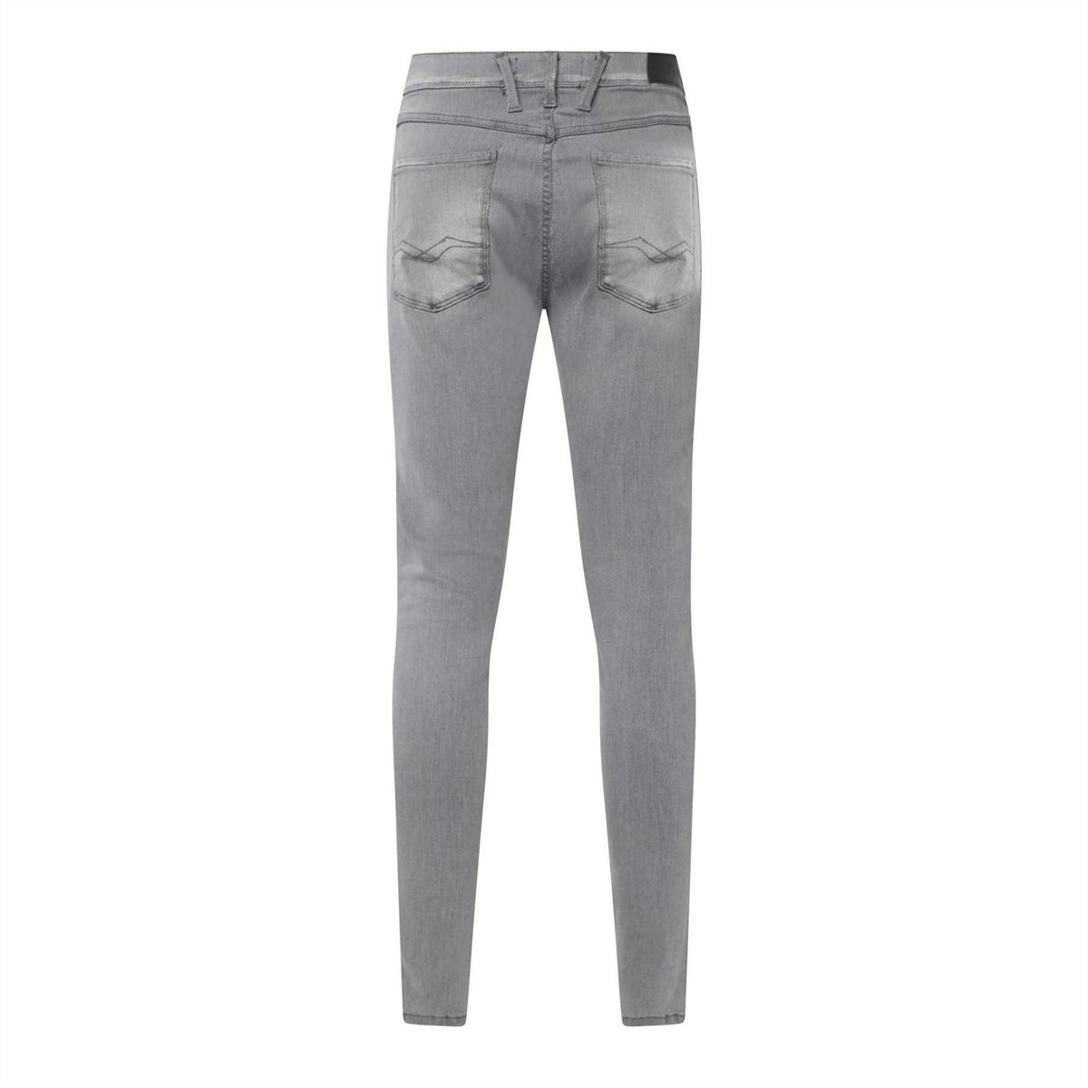 Grey - Back - Replay Mens Bronny Cotton Faded Slim Jeans