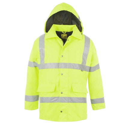 Yellow - Front - Dunlop Unisex Adult Hi-Vis Safety Parka