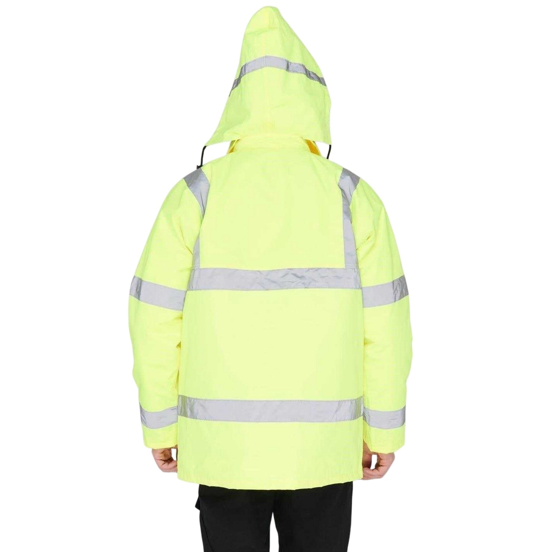 Yellow - Back - Dunlop Unisex Adult Hi-Vis Safety Parka
