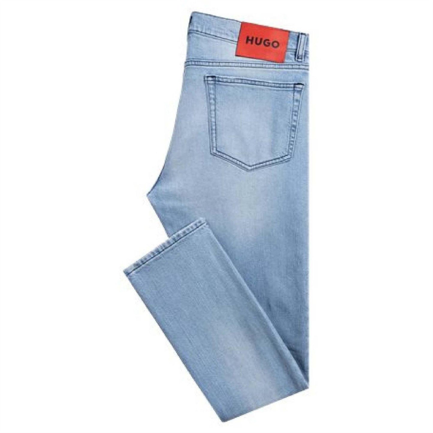 Light Blue - Side - Hugo Mens 708 Denim Slim Jeans