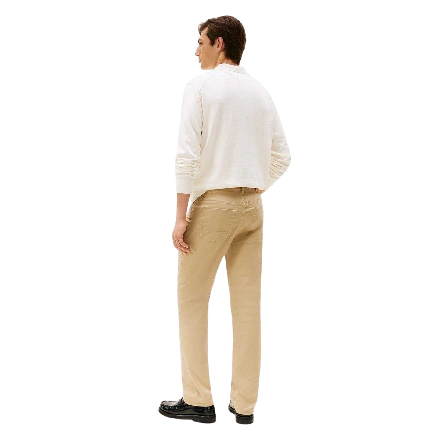 Beige - Back - Tommy Hilfiger Mens Denton Straight Leg Jeans