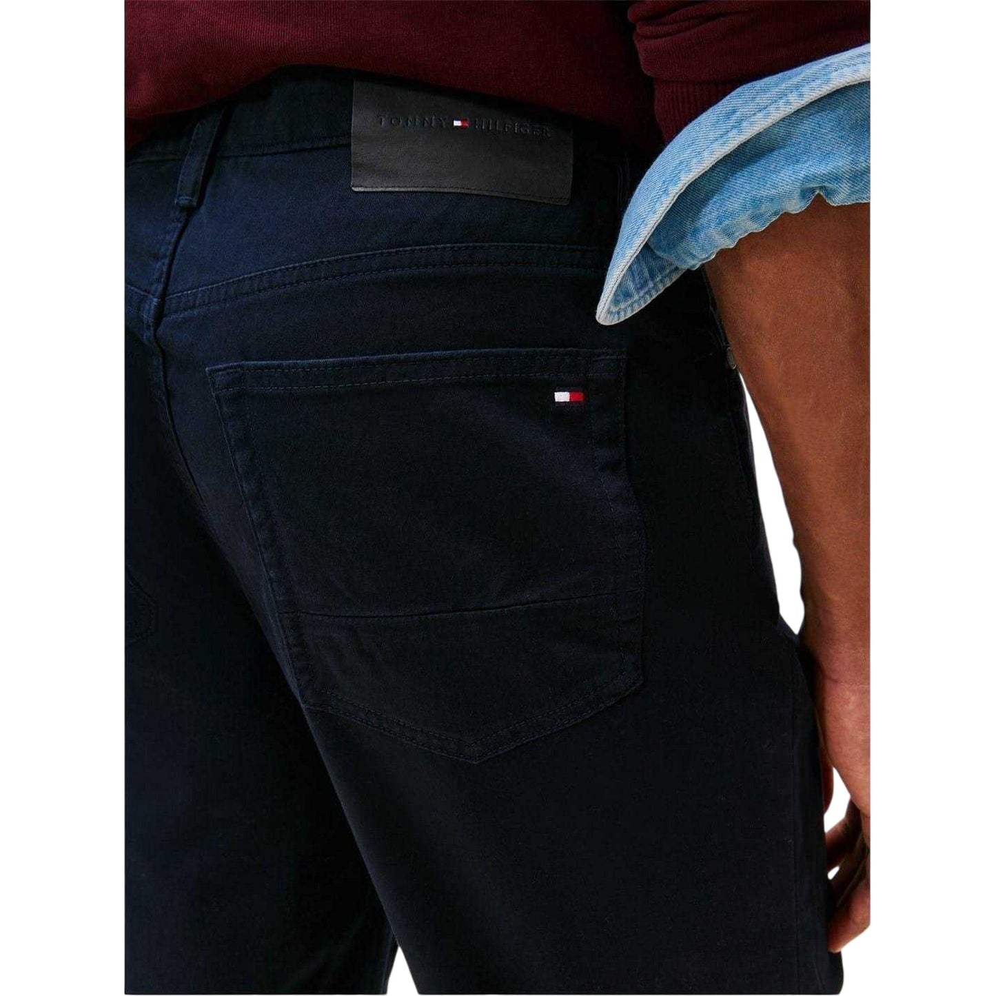 Dark Blue - Side - Tommy Hilfiger Mens Denton Straight Leg Jeans