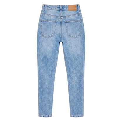 Denim - Back - Missy Empire Womens-Ladies Washed Ripped Straight Leg Jeans